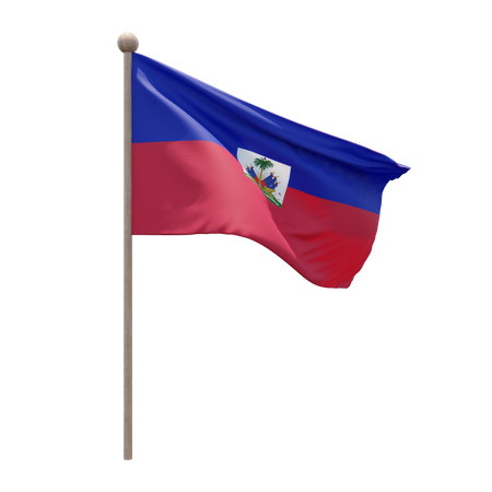 Haiti Flagpole 3D Illustration