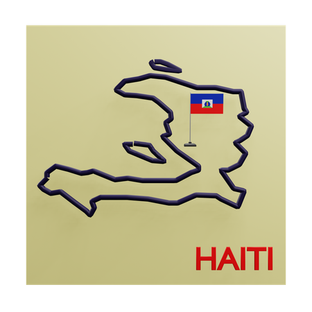 Haiti map  3D Icon