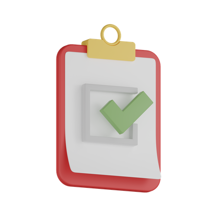 Häkchen Zwischenablage  3D Icon