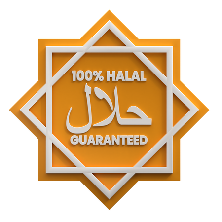 Halal Label  3D Illustration