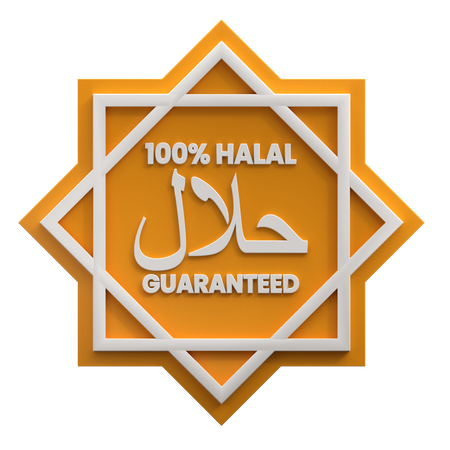 Halal Label 3D Illustration