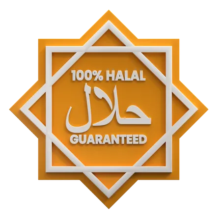 Halal Label 3D Illustration