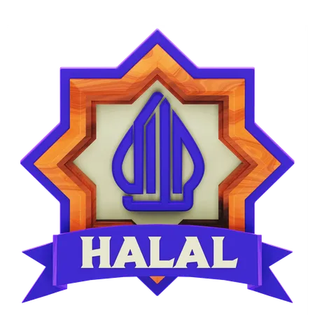 3 D Halal Sign With Decorative Frame 3D Icon
