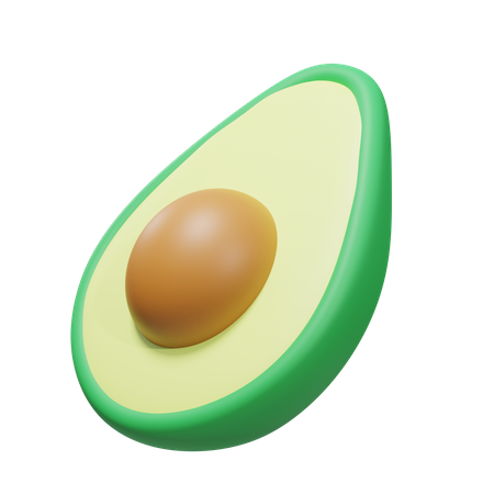 Halbe Avocado  3D Illustration