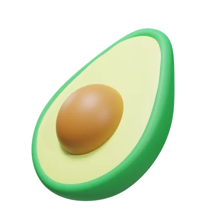 Halbe Avocado  3D Illustration