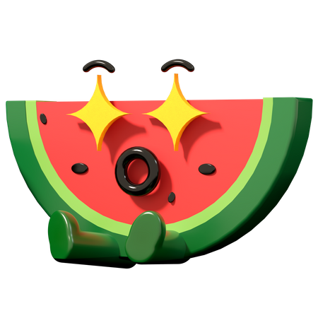 Halbe Wassermelone  3D Illustration