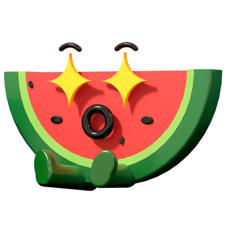 Halbe Wassermelone  3D Illustration