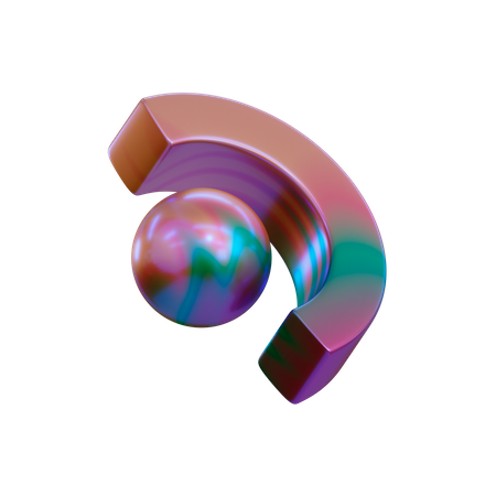 Halber Donut  3D Illustration