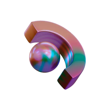 Halber Donut  3D Illustration