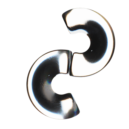 Halber Donut abstrakte Form  3D Icon