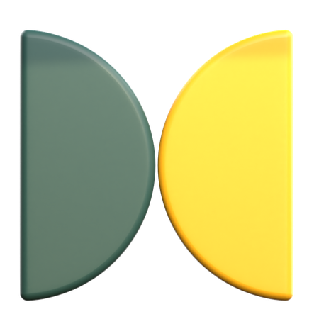 Halbkreis geometrische Form  3D Icon