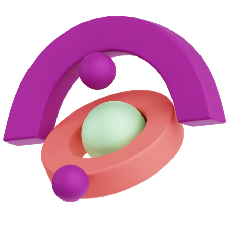 Halbloch Kreis abstrakte Form  3D Icon