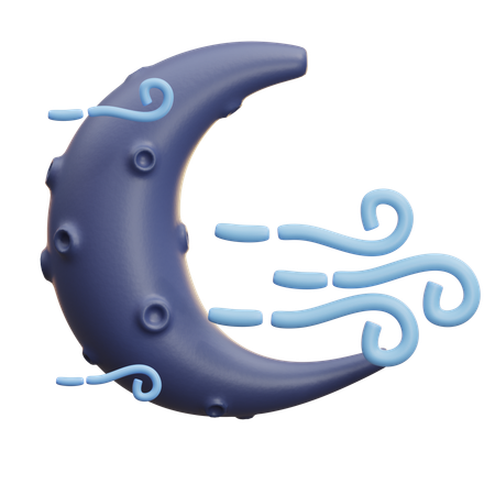 Halbmond mit windiger Brise  3D Icon