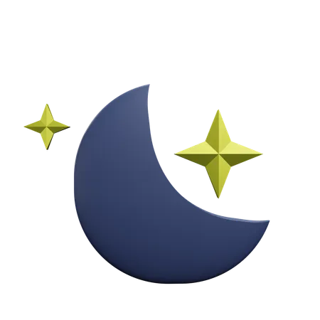 Halbmond und Stern  3D Icon