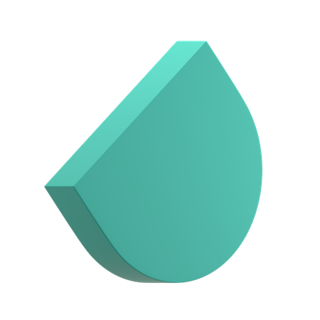 Halbrundes Rechteck  3D Icon