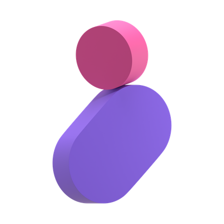 Halbrundes Rechteck und Kreis 2  3D Icon