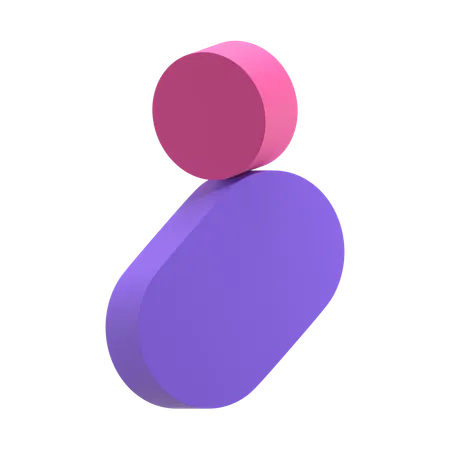 Halbrundes Rechteck und Kreis 2  3D Icon