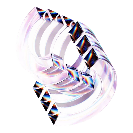 Halber Torus abstrakt  3D Icon