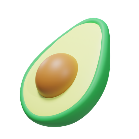 Half Avocado  3D Illustration