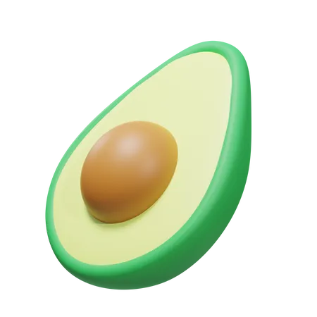 Half Avocado  3D Illustration