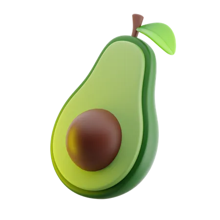Half Avocado Fruit 3 D Illustration 3D Icon