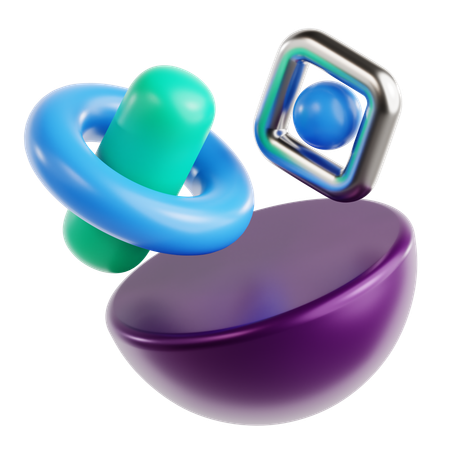 Half Ball Abstract Shape  3D Icon
