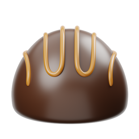 Half Ball Chocolate With Caramel  3D Icon