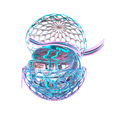 Half Ball Holographic Shape  3D Icon