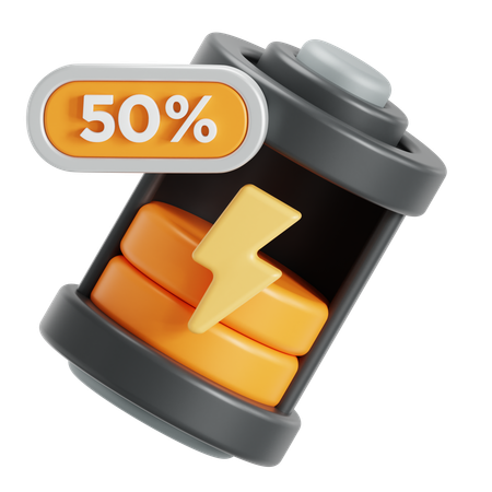 バッテリー半分  3D Icon