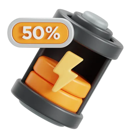 Half Battery  3D Icon