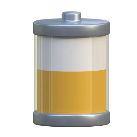 Battery Half Full Status Interface Isolated 3 D Icon Illustration 3D Icon