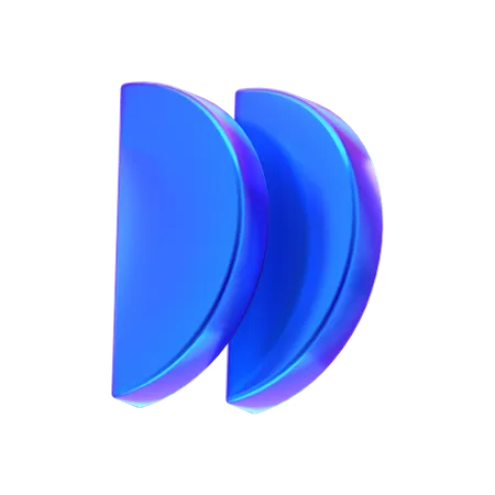 Half Circle Abstract Shape  3D Icon