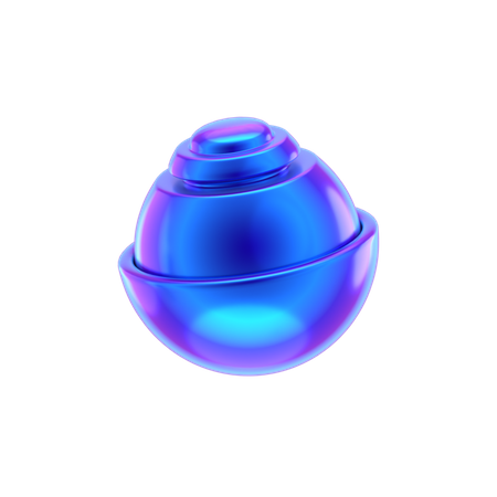 Half Circle Abstract Shape  3D Icon
