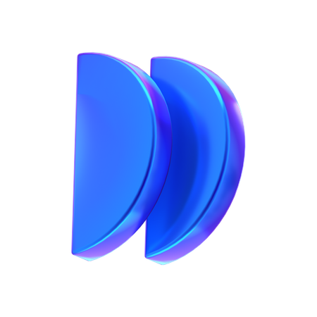 Half Circle Abstract Shape  3D Icon