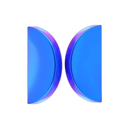 Half Circle Abstract Shape  3D Icon