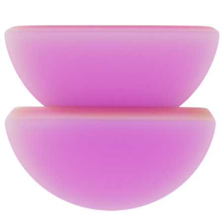 Half Circle Abstract Shape  3D Icon