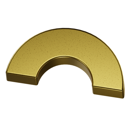 Half Circle Abstract Shape  3D Icon