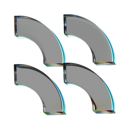 Half Circle Abstract Shape  3D Icon