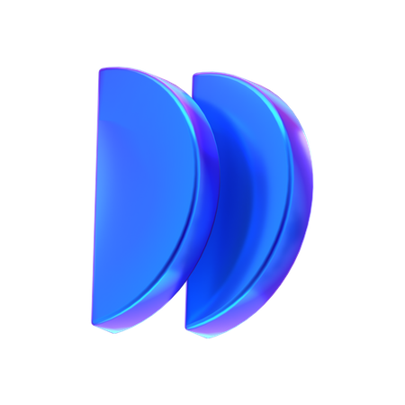 Half Circle Abstract Shape  3D Icon