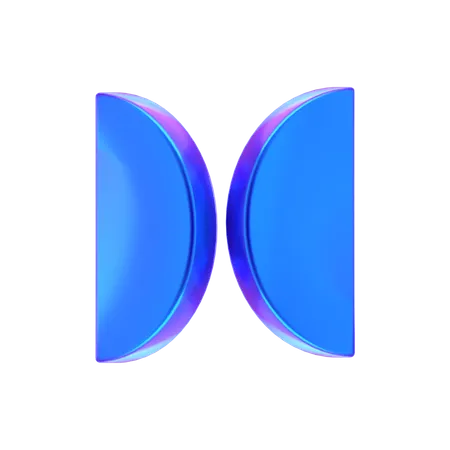 Half Circle Abstract Shape  3D Icon