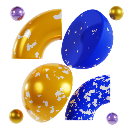 Half Circle Abstract Shapes  3D Icon