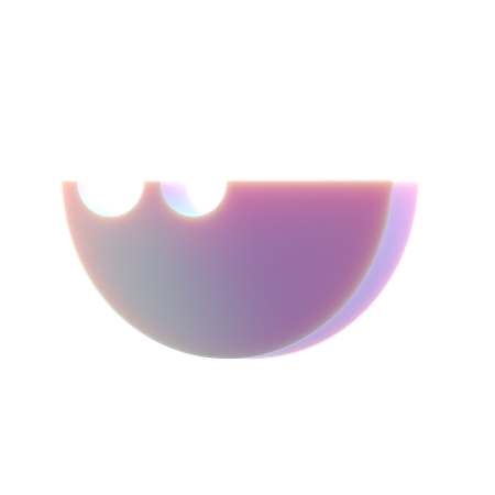 Half Circle Cutted  3D Icon