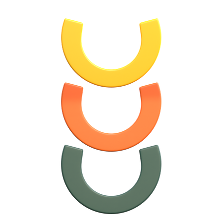 Half Circle Geometric Shape  3D Icon