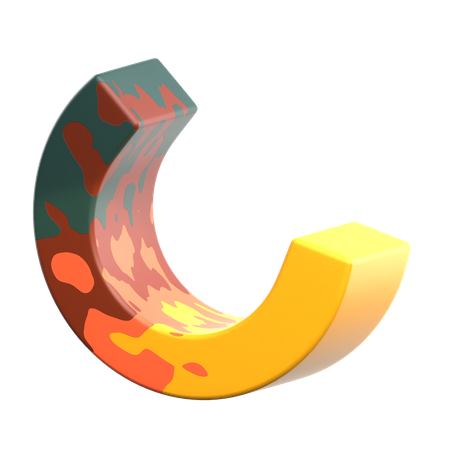 Half Circle Geometric Shape  3D Icon