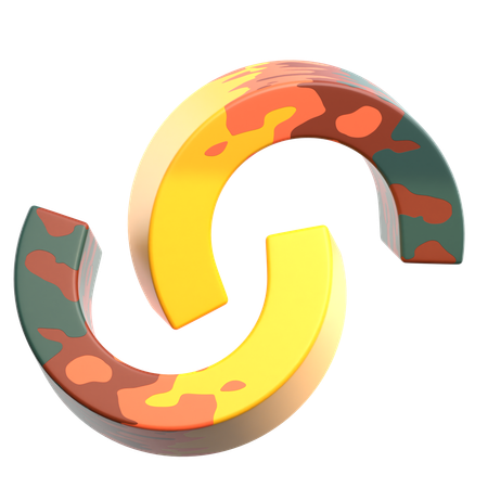Half Circle Geometric Shape  3D Icon