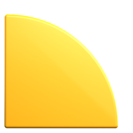 Half Circle Geometric Shape  3D Icon