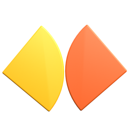 Half Circle Geometric Shape  3D Icon