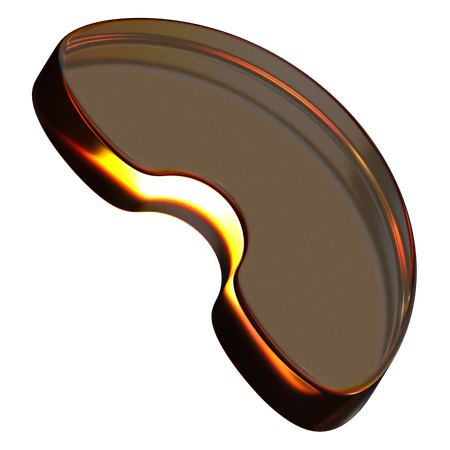 Half Circle Glass Abstract Shape  3D Icon