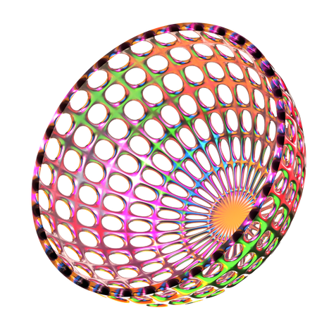 Half Circle Holographic Shapes  3D Icon
