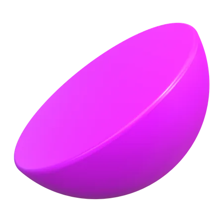 Half Circle Shape  3D Icon